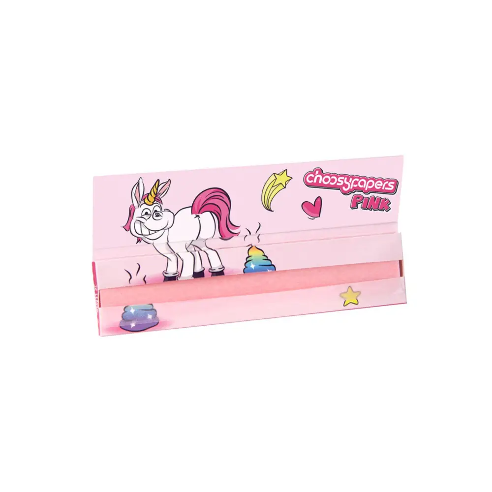 Choosypapers King Size Slim Puking Unicorn Pink Papers mit Regenbogenkacke