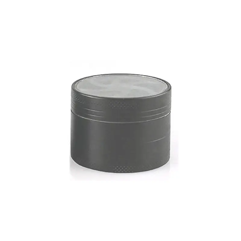 Schwarzer Spiral Star 4-tlg Grinder mit klarem Deckel - Headshop