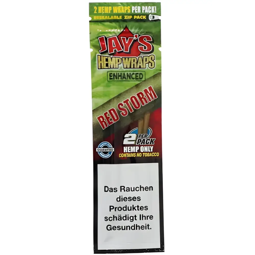 Jay’s Blunts Red Storm Hemp Wraps Kirschkuchen, grün-rot, 2er Zip-Pack
