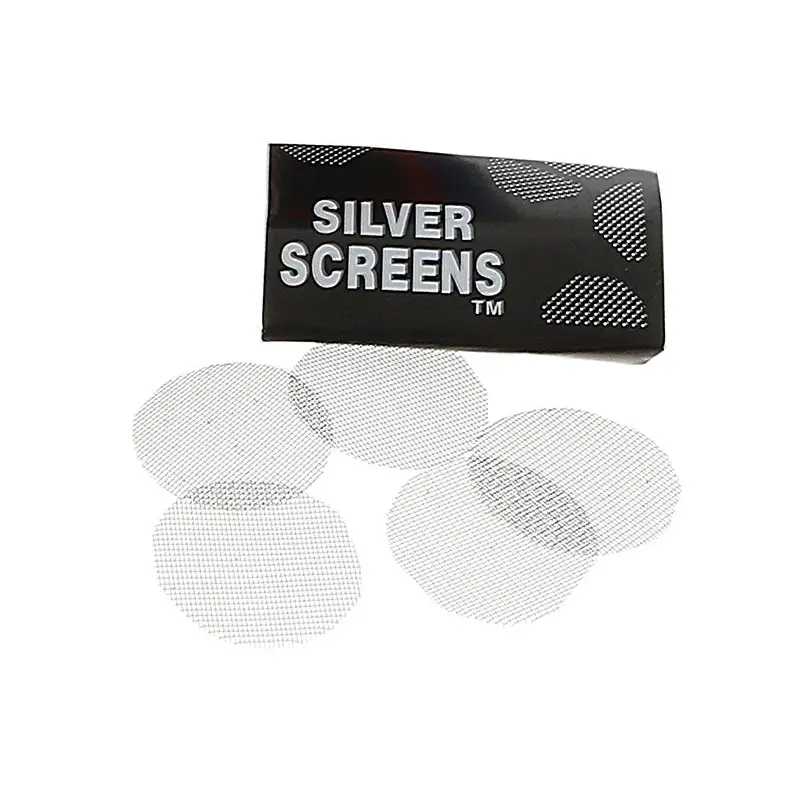Siebe 15mm 5 Stück Silver Screens™ Mesh für Headshop in schwarzer Verpackung