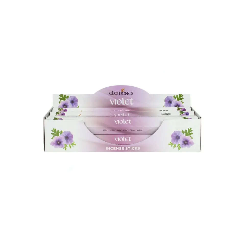 Violet Elements Räucherstäbchen lila Blumen Duft in weißer Box