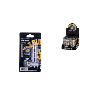 Bulldog Amsterdam Metallpfeife mit Sieben – silberne Headshop Pfeife