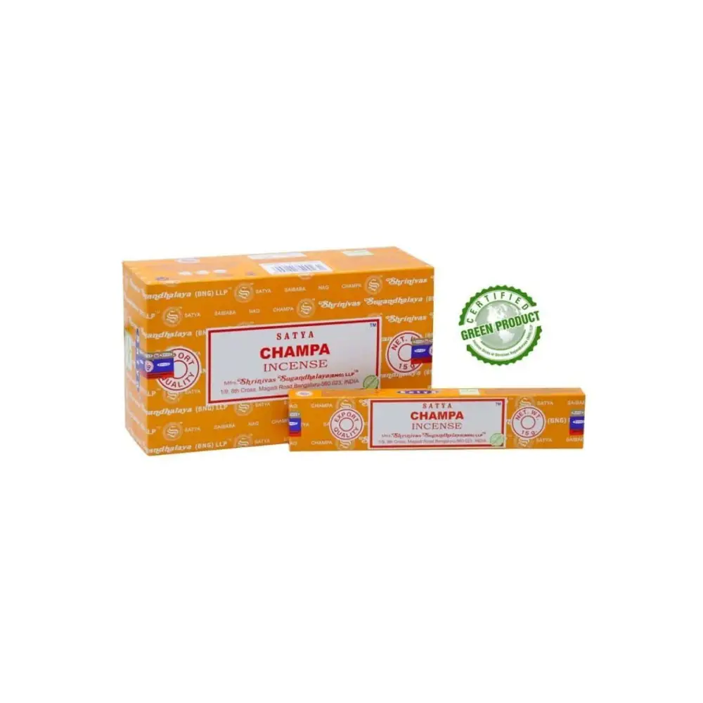 Orange Pappschachtel Champa Satya Räucherstäbchen