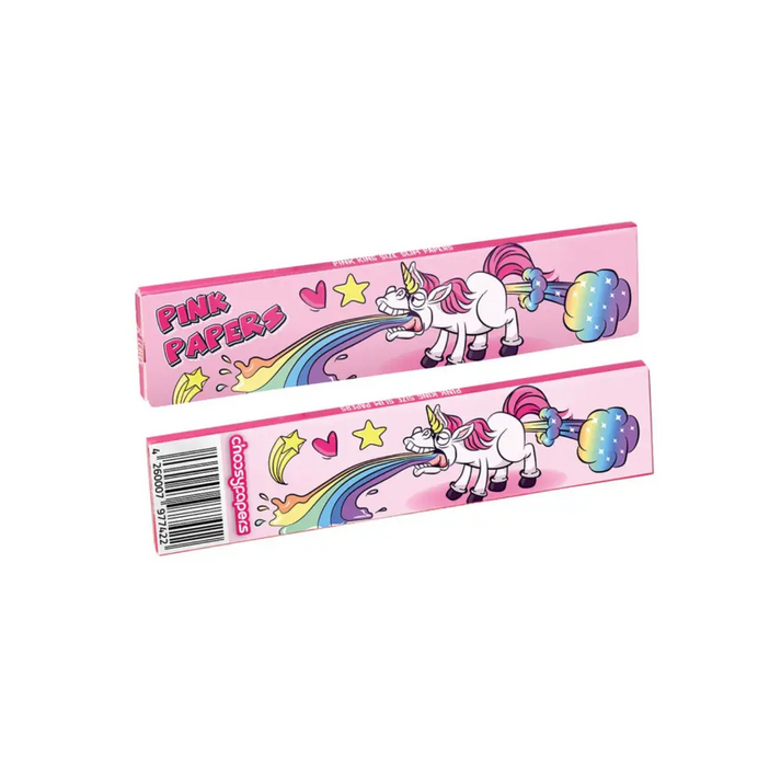 Choosypapers King Size Slim Puking Unicorn Papierzubehör mit pinkem Einhorn-Design