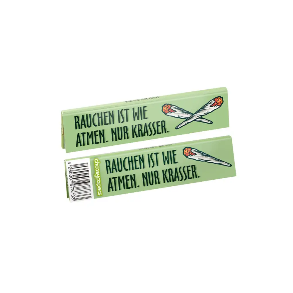 Choosypapers King Size Slim Papers Rauchen ist wie atmen, hellgrün, 34 Blatt
