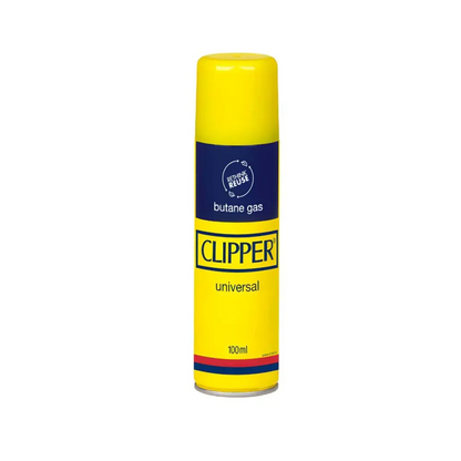 Clipper Butane Gas 100 ml – gelber Zylinder, Universal Feuerzeuggas