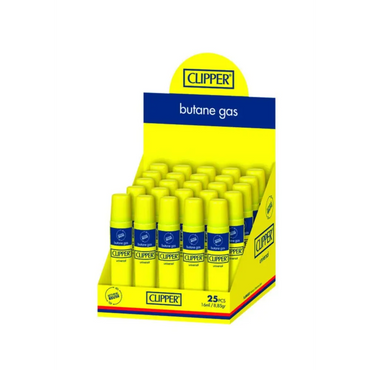 Helle gelbe Clipper Butane Gas Feuerzeuge in Verkaufsbox, 16 ml Nachfüllgas
