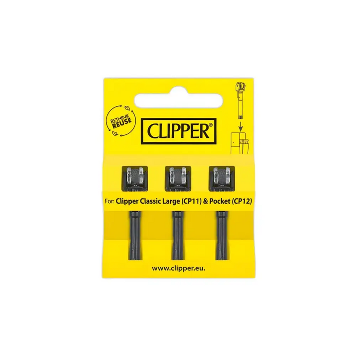 Clipper Feuerstein-System 3 Stück Ersatz-Feuersteine in gelber Packung