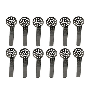 10 Einhängesiebe Stahl 18mm schwarz für Headshop, perforiert mit Griff