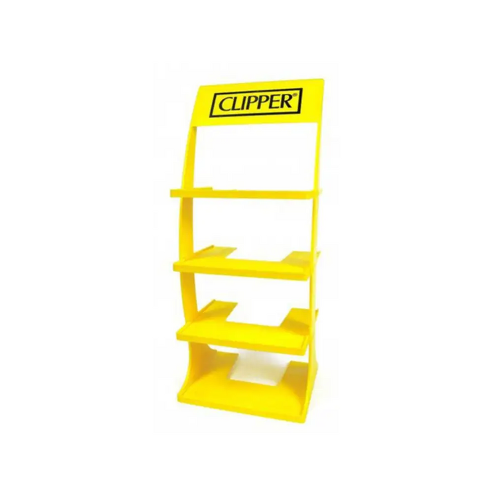 Heller gelber Clipper Tower Aufsteller für 48er Trays mit Clipper Logo