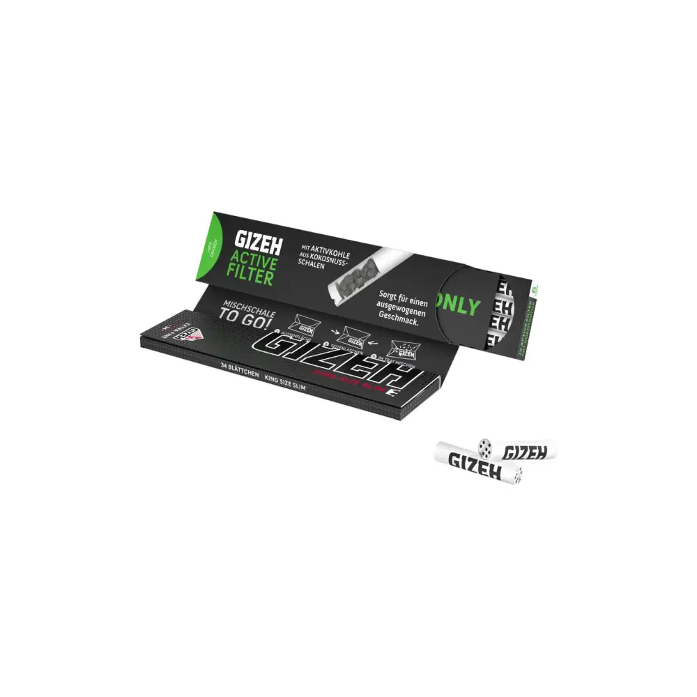 Gizeh Black Extra King Size Slime mit Active Filter, Headshop Papers