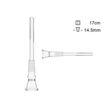 Glaschillum Länge 17 cm Schliff 14,5 mm für Headshop, klares Glas mit Frostbasis