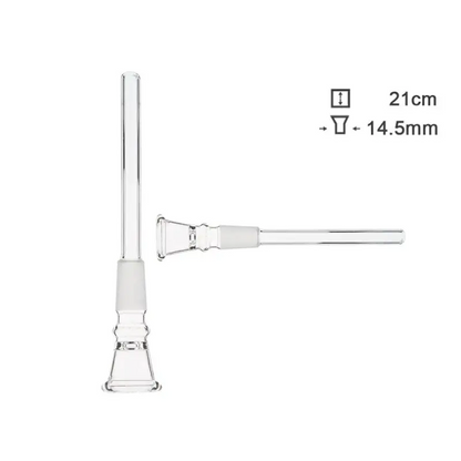 Glaschillum Länge 21 cm Schliff 14,5 mm für Headshop, klares Glas mit Frostbasis
