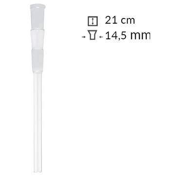 Glaschillum 21 cm Länge 14,5 mm Schliff für Headshop, klares Glasrohr tapered