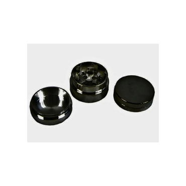 Schwarzer Mini-Grinder schwarz mit Mattfinish und Rillen, Headshop
