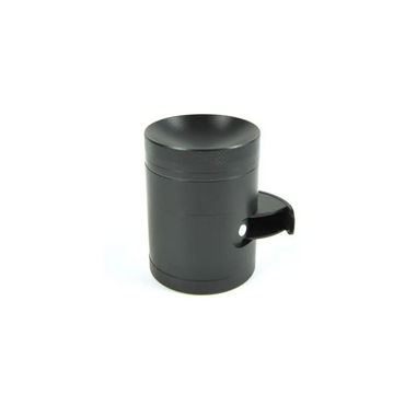 Schwarzer mattierter 4-tlg. Grinder mit Portionierer für Headshop