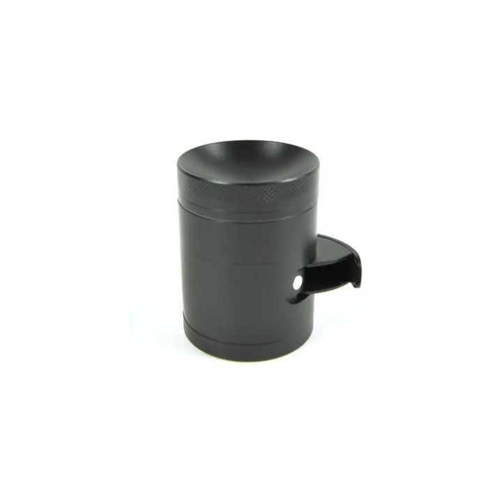 Schwarzer mattierter 4-tlg. Grinder mit Portionierer für Headshop
