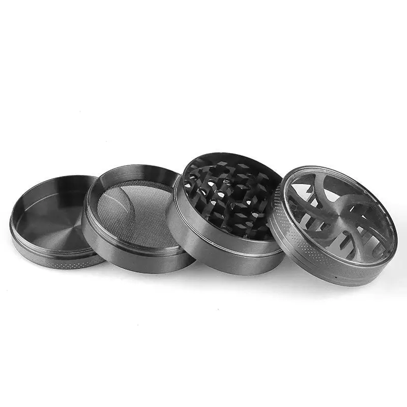 Spiral Star 4-tlg Grinder mattschwarz metallic Headshop Grinder