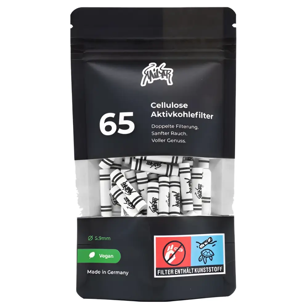 Kailar weiß Slim 65er Pack 5,9 mm slim Aktivkohlefilter in Tikker-Beutel