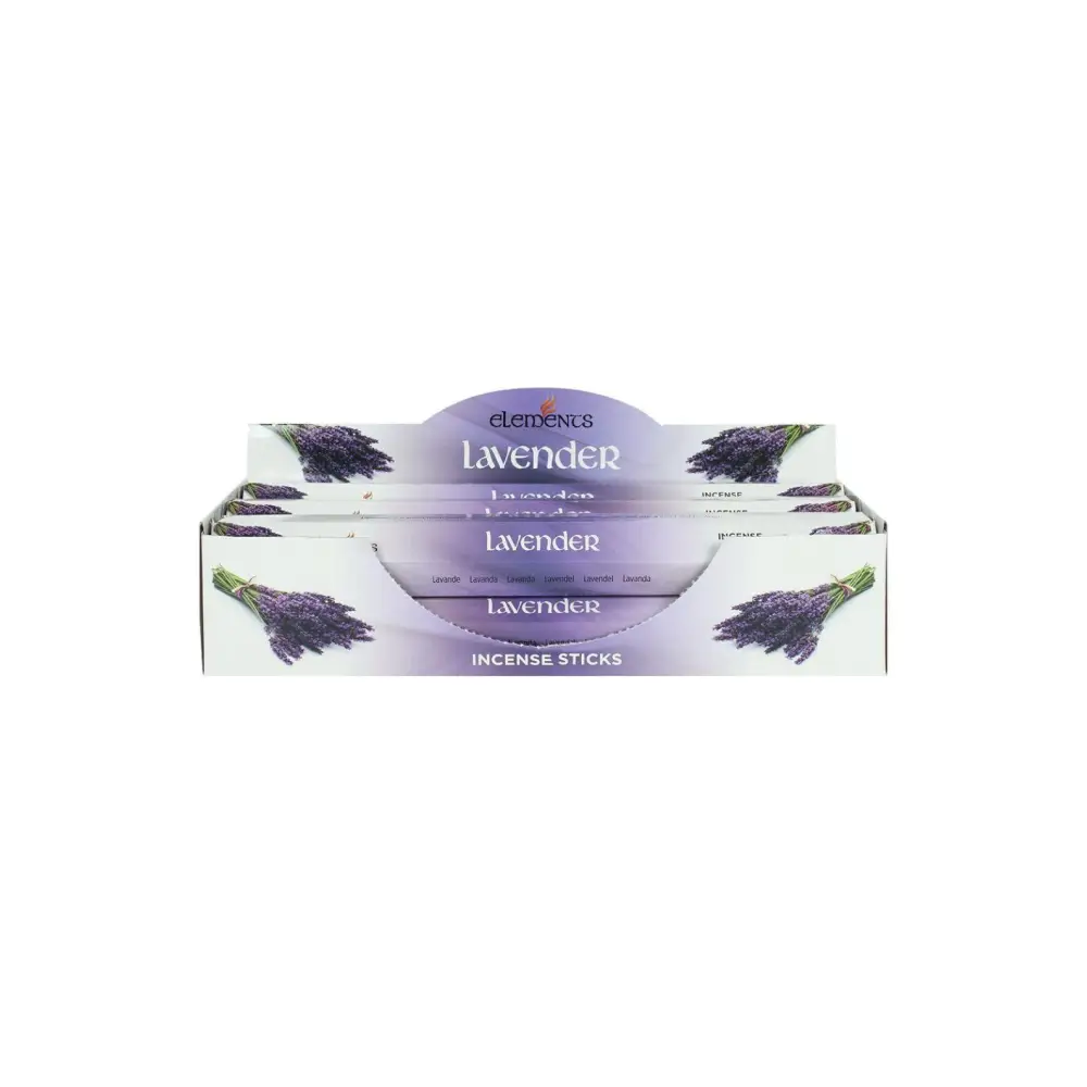 Lavendel Räucherstäbchen Elements in weiß-lila Box