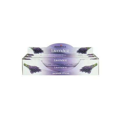 Lavendel Räucherstäbchen Elements in weiß-lila Box