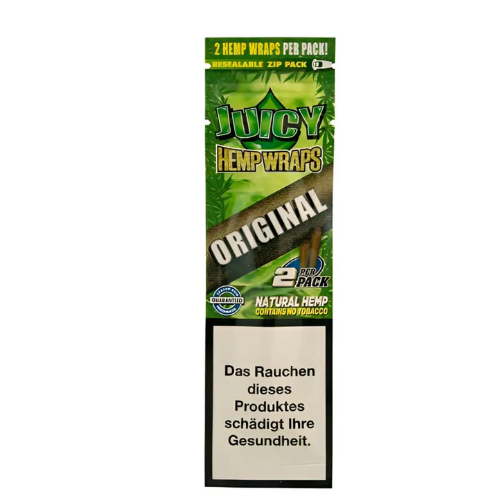Jay´s Blunts Original Hemp Wraps grün-weiß, 2 Stück, resealbarer Zip-Beutel