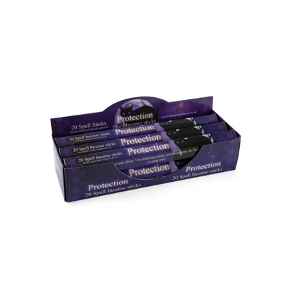 Lila Kartonbox mit 20 Protection Räucherstäbchen, Elements Räucherstäbchen