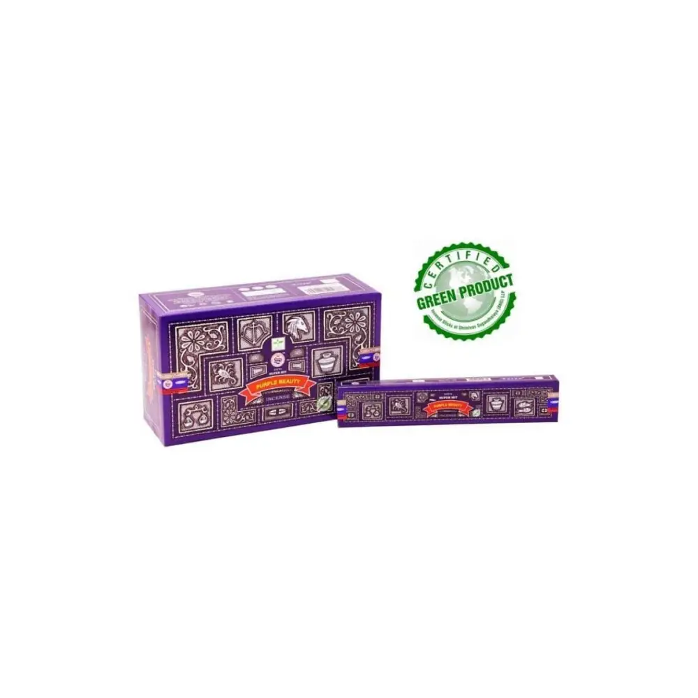Purple Beauty Satya Räucherstäbchen mit goldweißen Mustern