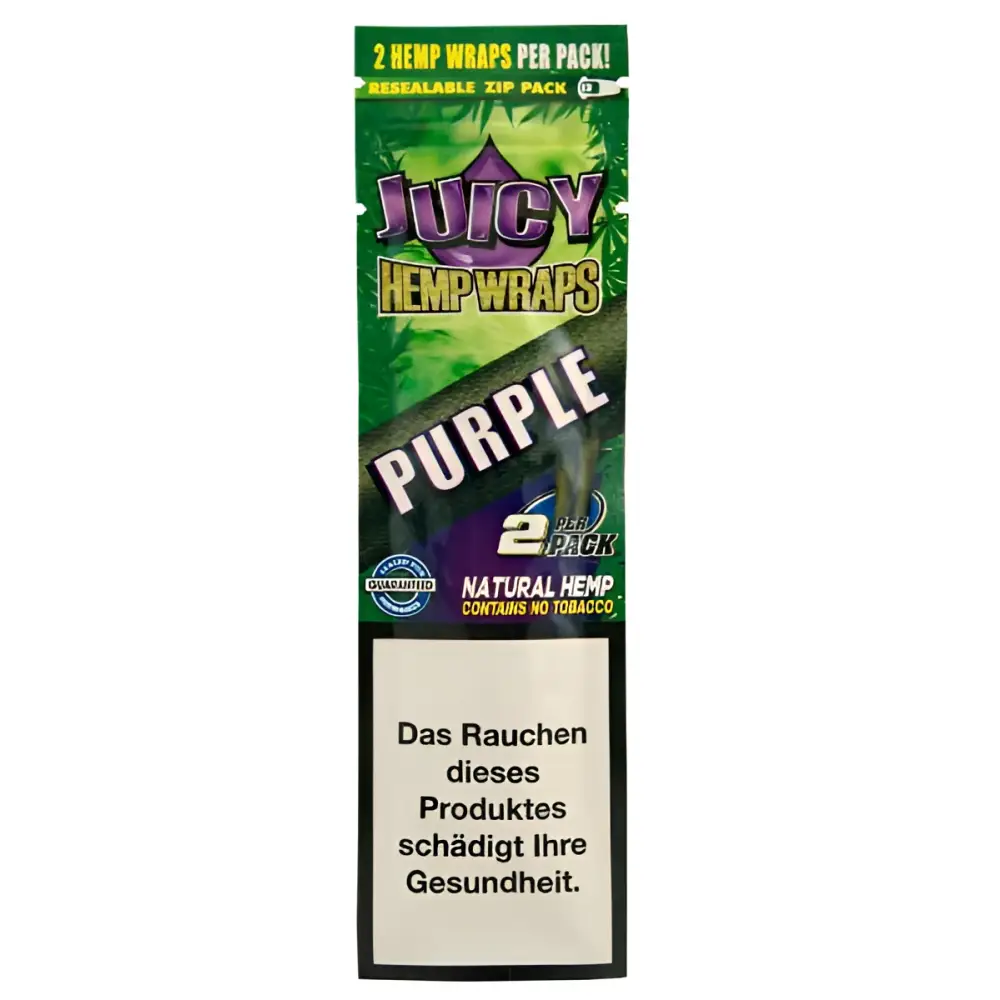 Lila saftige Jay’s Blunts Hemp Wraps (Grapefruit) in grüner-schwarzer Zip-Verpackung