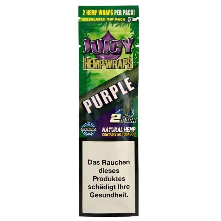 Lila saftige Jay’s Blunts Hemp Wraps (Grapefruit) in grüner-schwarzer Zip-Verpackung