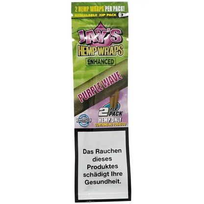 Jay’s Blunts Purple Wave Hemp Wraps in zip-pack, Traubeneiscreme