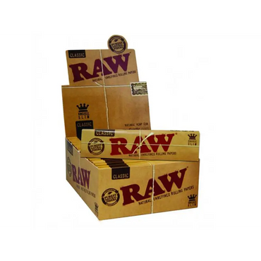 RAW Classic King Size Slim 34 Blatt Papiere Stapel mit roter Marke
