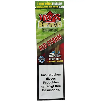 Jay’s Blunts Red Storm Hemp Wraps Kirschkuchen, grün-rot, 2er Zip-Pack