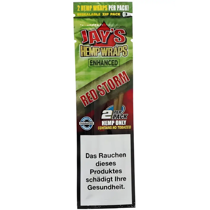 Jay’s Blunts Red Storm Hemp Wraps Kirschkuchen, grün-rot, 2er Zip-Pack