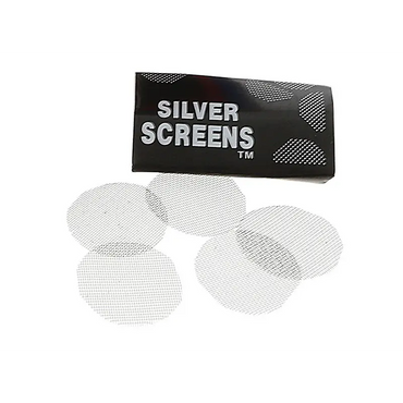 Siebe 15mm 5 Stück Silver Screens™ Mesh für Headshop in schwarzer Verpackung