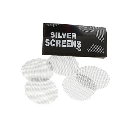 Siebe 15mm 5 Stück Silver Screens™ Mesh für Headshop in schwarzer Verpackung
