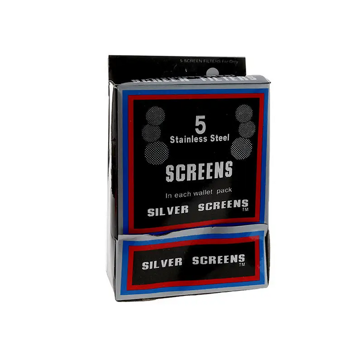 Siebe 15mm 5 Stück Sieb in schwarz-rot-blau Verpackung für Headshop