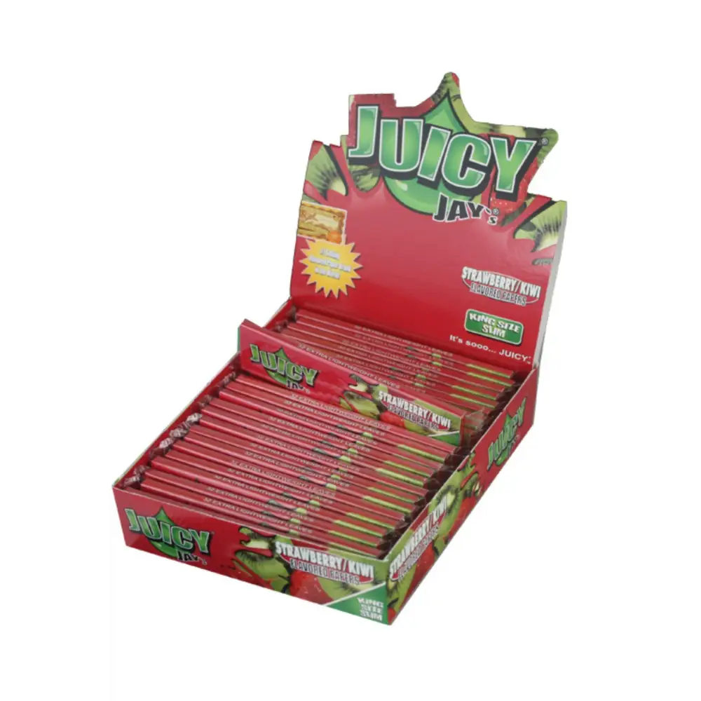 Juicy Jay’s Strawberry Kiwi Papers 32 Blatt, rot-grün, king size Headshop