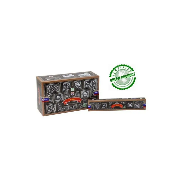 Tobak Räucherstäbchen Satya: Braune Box mit Siegel mystische Atmosphäre