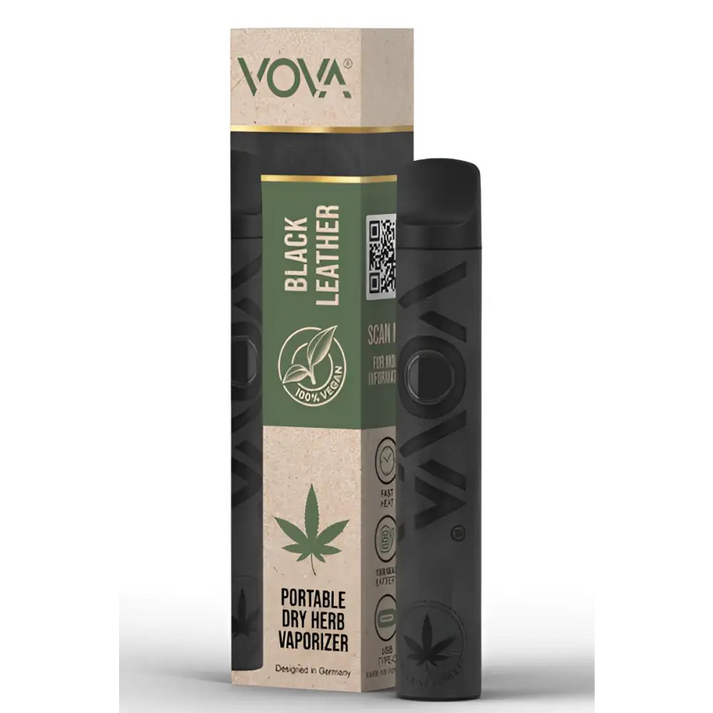 Vova Vaporizer Black hinten Leder-Optik matt geschwärzt