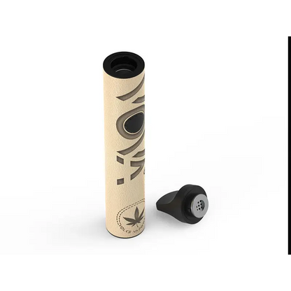 Vova Vaporizer Cream Leather in Beige mit schwarzem Akzent und abnehmbarem Mundstück