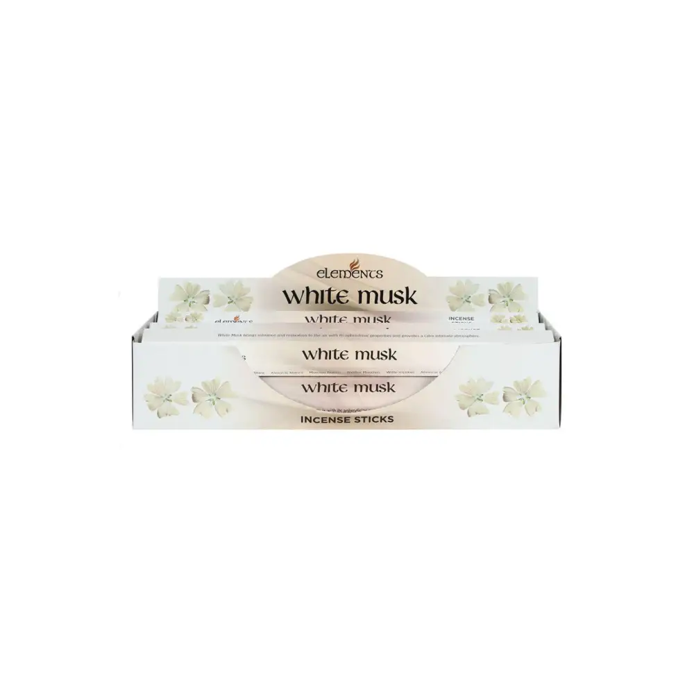Weiße Moschus Räucherstäbchen White Musk Elements in minimalistischer Box