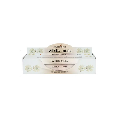 Weiße Moschus Räucherstäbchen White Musk Elements in minimalistischer Box