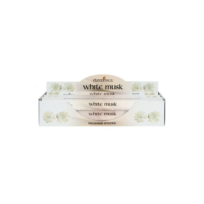 Weiße Moschus Räucherstäbchen White Musk Elements in minimalistischer Box