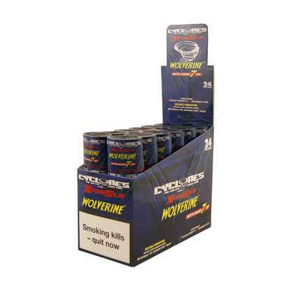 Wolverine Cyclones Xtra Slo Blunts mit Wolverine dark 7 tip Papieren im Headshop